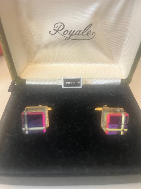Swarovski Other - Swarovski Multicolor Pink Purple Square Cuff Links